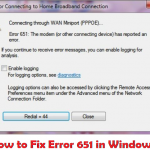 How to Fix Error 651